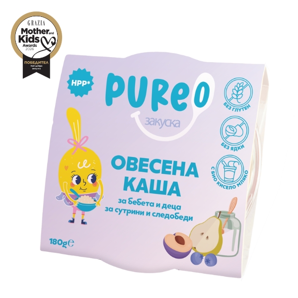 Овесена каша с боровинки, сливи и круши (с био кисело мляко)