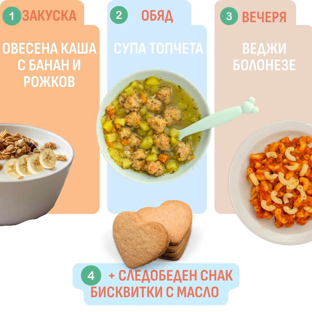 Меню за цял ден с паста