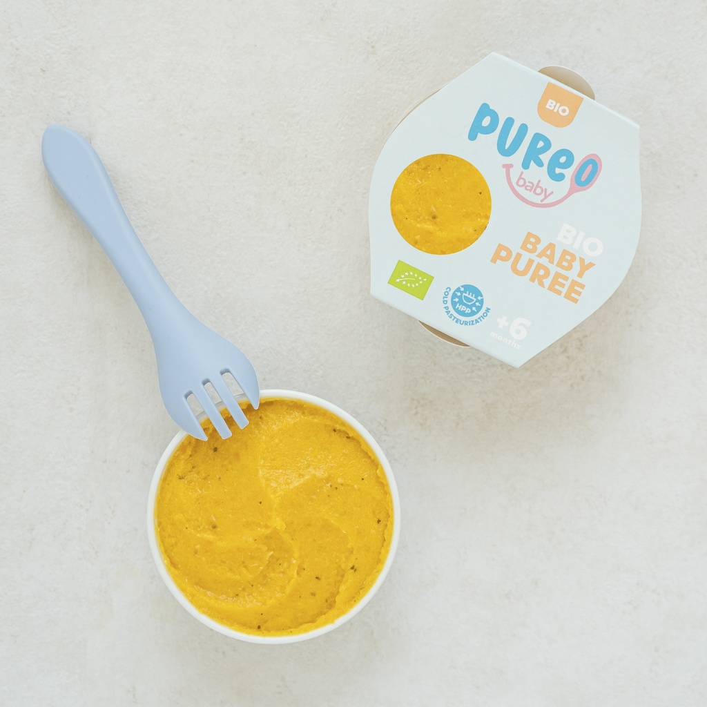 Organic salmon puree with vegetables
