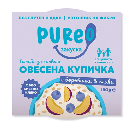 [4072.180] Овесена каша с боровинки, сливи и круши (с био кисело мляко)