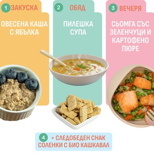 Daily menu with salmon