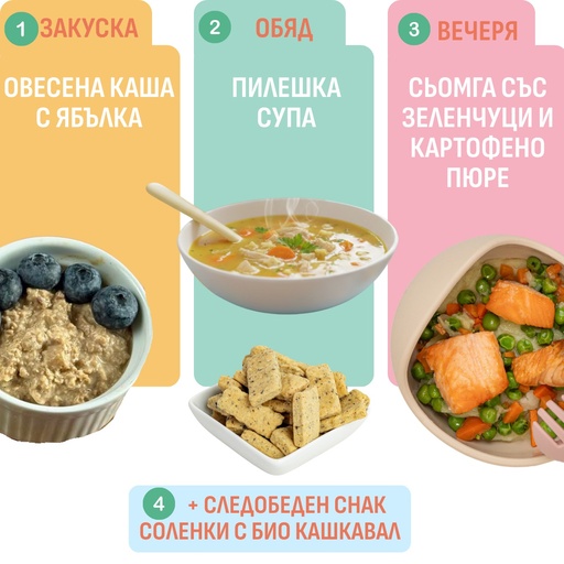 Daily menu with salmon